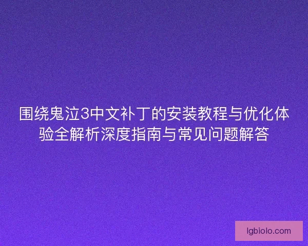 围绕鬼泣3中文补丁的安装教程与优化体验全解析深度指南与常见问题解答